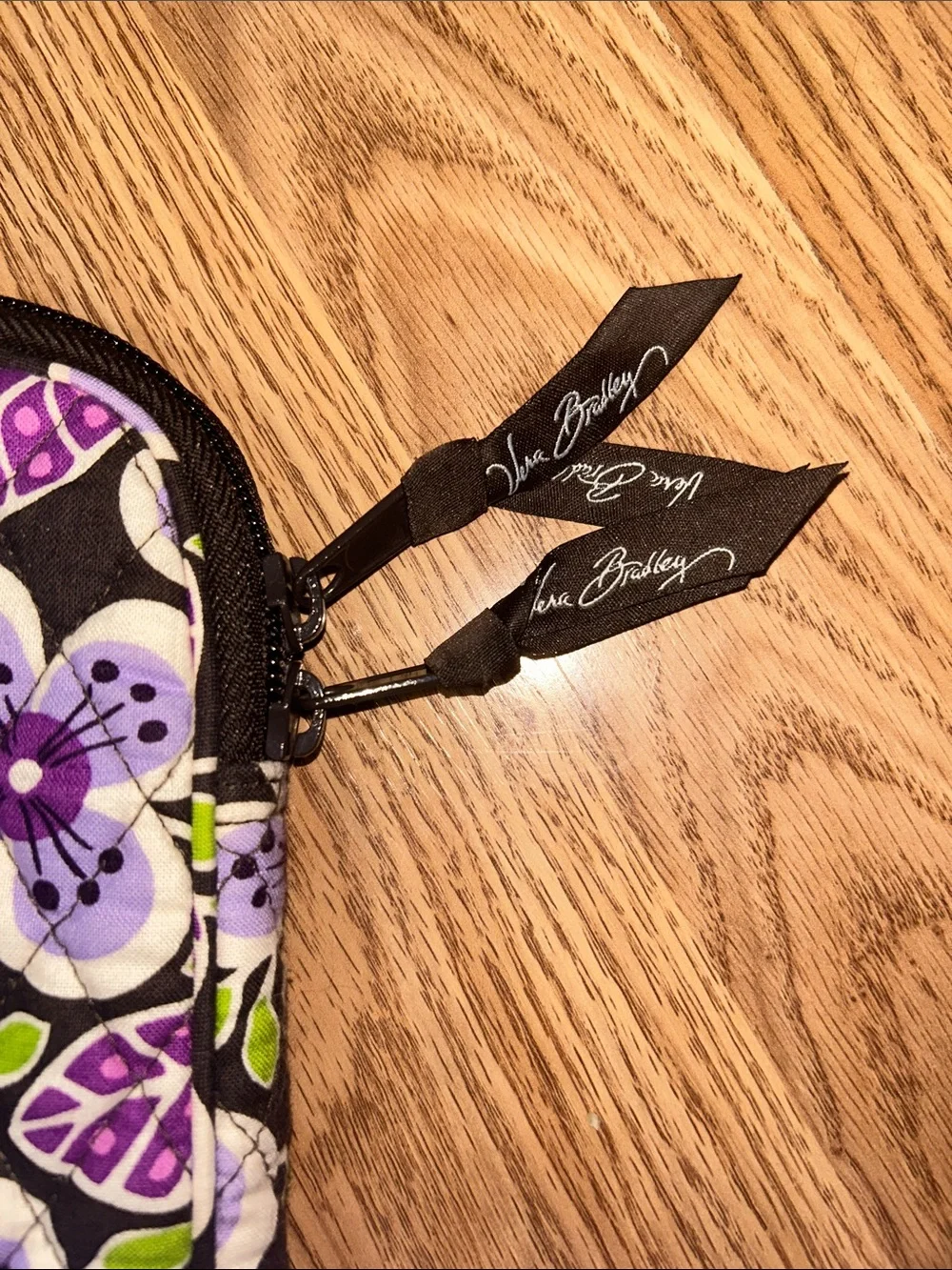 EUC Vera Bradley Purple Floral Quilted Electronics Sleeve with Green Accents
